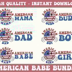 designs american girl boy png bundle, fourth of july png, 4th of july shirt design, retro smiley face png, retro usa png