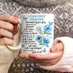 blue jasmine flower mugs, beautiful butterfly, i can only imagine, jesus white mug, christian coffee mugs, pastor gifts