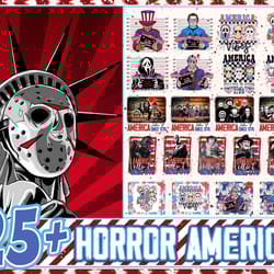 25 horror movie fourth of july png, bundle, america killing it since 1776 png, horror independence day png, america free