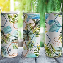 tropical paradise tumbler, tropical paradise skinny tumbler, paradise tumbler