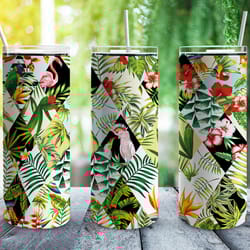 tropical paradise tumbler, tropical paradise skinny tumbler, tropical tumbler
