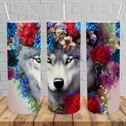 colorful wolf tumbler,colorful wolf skinny tumbler,kid movie tumbler