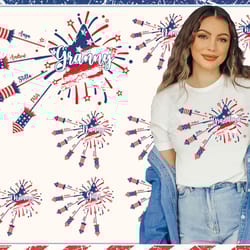 custom america star nana/gigi/ granny gift shirt png bundle, fourth of july star png, custom kid name fourth of july png