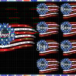 custom america flag nana/gigi/ mimi png bundle, fourth of july sunflower png, custom kid name 4th of july png, digital d