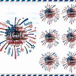 custom america nana/gigi/ abuela png bundle, fourth of july sunflower png, custom kid name independence day png, instant