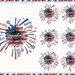 custom america nana/gigi/ abuela png bundle, fourth of july sunflower png, custom kid name 4th of july png, digital down