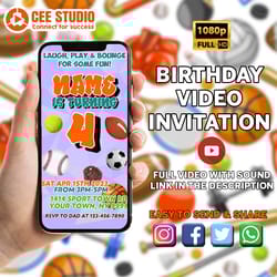 sports birthday invitation, video invitation evite