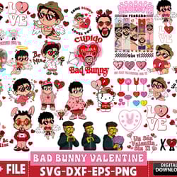 140 file bad bunny valentine bundle svg , bad bunny valentine, digital download