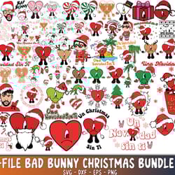 380 file bad bunny christmas svg , digital download