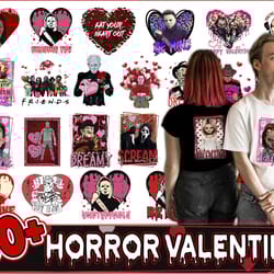50 file horror valentine bundle png, digital download
