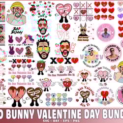 bad bunny valentine day bundle svg , digital download