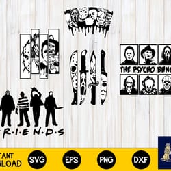horror friends bundle svg, bundle horror svg, digital download