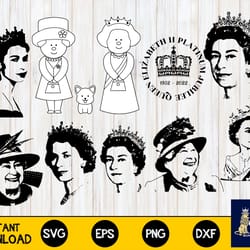queen elizabeth ii 2 svg , digital download