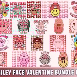smiley face valentine bundle png, digital download