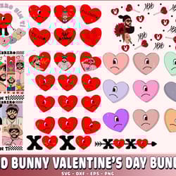 valentines day bad bunny bundle svg, un febrero sin ti valentines day svg,, digital download