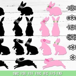 easter bunny silhouette bundle svg easter bunny silhouette bundle svg
