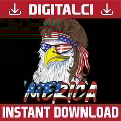 eagle mullet 4th of july usa american flag merica png, america eagle png, eagle mullet png, independence day, digital
