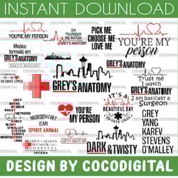 greys anatomy bundle svg png dxf eps, greys anatomy clipart, greys anatomy bundle