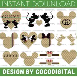 bundle 15 files gucci fashion svg, gucci logo svg, mickey gucci style svg bundle, brand logo svg, fashion brand svg