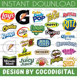 25 png images | popular chip and juice brand logos digital download instant download| juice brands| chip brands| doritos