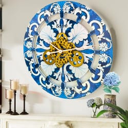 wall clock 24 inches with real moving gears cetara