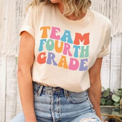 team fourth grade, retro fourth grade team, back to school, 4th grade teacher, 4th grade novelty t-shirt