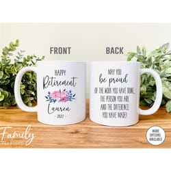 happy retirement mug - personalized retirement gift for her - coffee mug - coworker goodbye mug - retirement gift