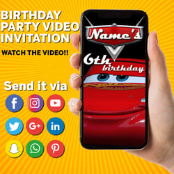 cars invitation birthday video invitation cars kid personalized birthday custom video birthday invitation boy party
