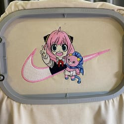 spy x anime embroidered sweatshirt, nike x anya embroidered sweatshirt, unisex embroidered sweatshirt, manga embroidered