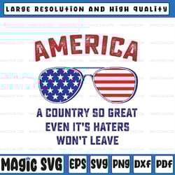 america a country so great even it's haters won't leave usa svg, american flag sungaless svg, independence day png,