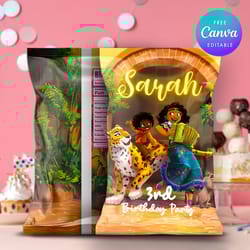 encanto birthday chip bag template, mirabel birthday chip bag editable and printable digital download