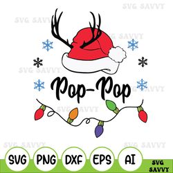Pop-Pop Christmas Svg, Matching Family Christmas Pajamas, Personalized Christmas Family Svg