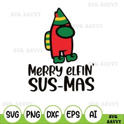 Merry Sus Mas Svg, Among Imposter Svg, Merry Christmas Svg, Cricut, Silhouette Vector Cut File