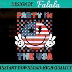 party in the usa happy face smile american flag 4th of july png, retro smiley usa flag png, independence day png