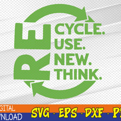 recycle reuse renew rethink earth day environmental activism svg, eps, png, dxf, digital download