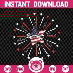 personalized 4th of july grandma png, patriotic 4th of july firecrackers independence day, personalized grandma with kid