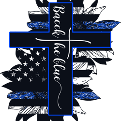 back the blue sunflower svg, police officer svg, thin blue line svg, law enforcement clipart, back the blue clipart