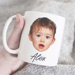 custom photo and text mug, personalized photo mug, face mug, custom photo mug, custom birthday gift, morning custom mug,