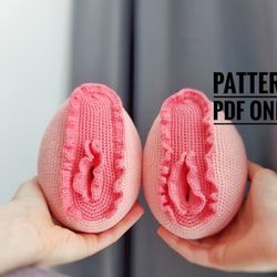 Crochet vulva, crochet vagina pattern, Amigurumi pattern pdf, Pdf photo tutorial, Funny mature