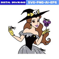 belle princess halloween svg, beauty and the beast svg, belle svg, disney svg, halloween svg, png eps file