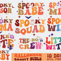 groovy halloween bundle svg png