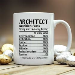 architect mug, architect gift, architect nutritional facts mug, best architect gift, architect graduation, funny archit