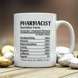 pharmacist mug, pharmacist gift, pharmacist nutritional facts mug, best pharmacist gift, pharmacist graduation, funny p