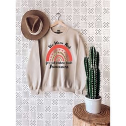 we wear red sweatshirt, red ribbon awareness, red ribbon week sweatshirt, red ribbon gift, motivational sweatshirt, awar