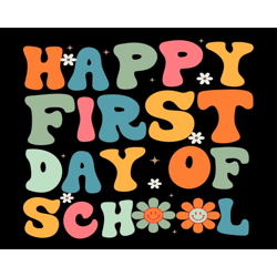 retro teacher back to school happy first day of school svg file, back to school svg, happy first day of school svg, scho