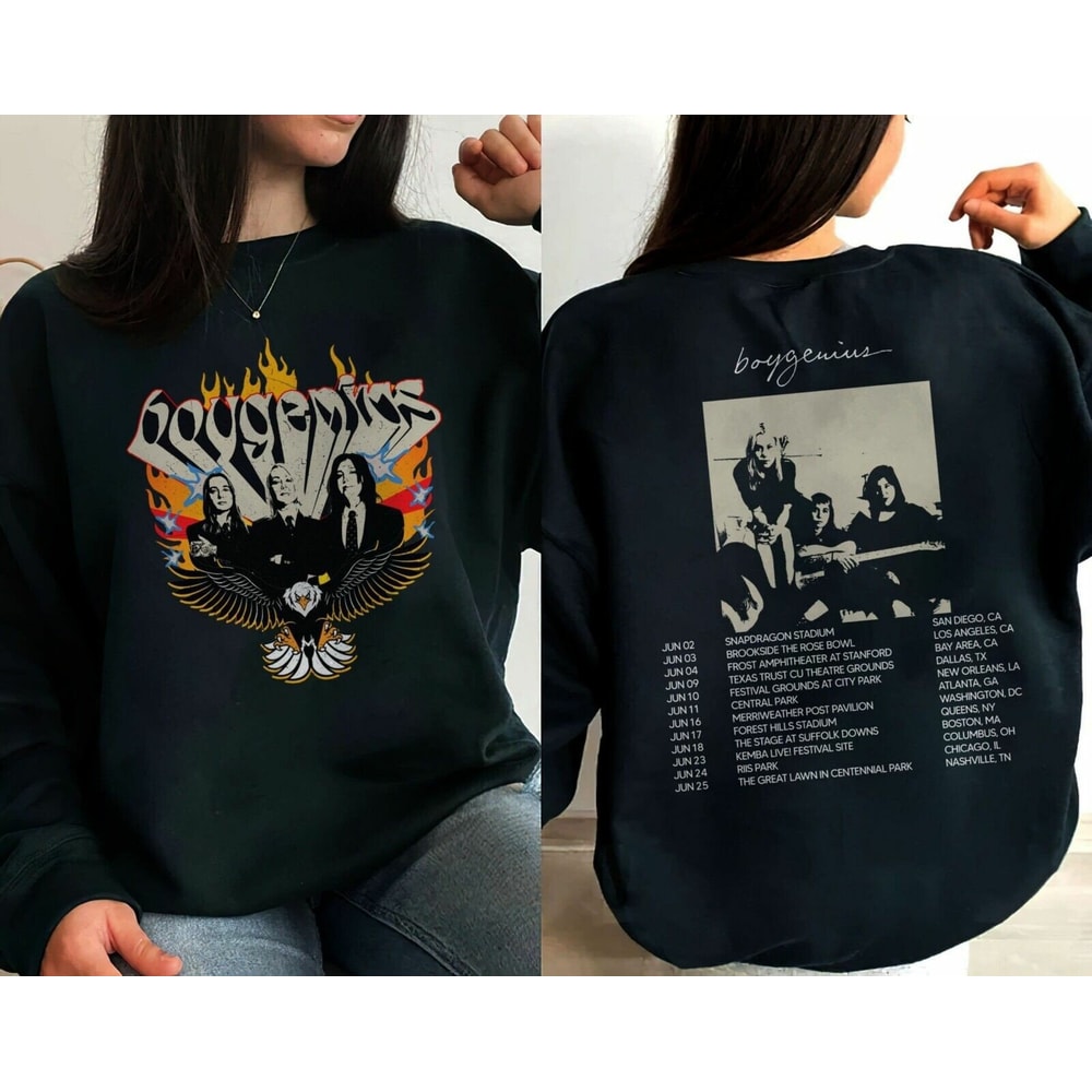 Boygenius T-shirt, Boygenius ReSET Tour 2023 Shirt, Boygenius Band Tour Shirt, Julien Baker, Phoebe Bridgers, and Lucy Dacus, Graphic Shirt - 1.jpg