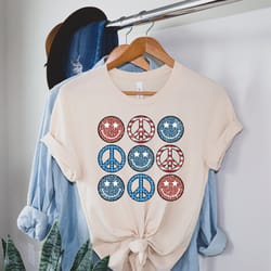 boho usa smiley face shirt, american smile face peace symbol tee, 4th of july shirt, patriotic shirt, fourth of july shi