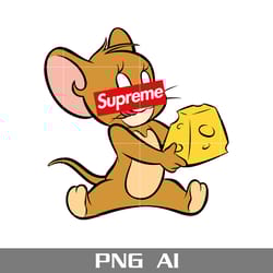 jerry supreme png, supreme logo png, jerry png, disney supreme png, ai digital file