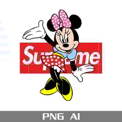 minie mouse supreme png, supreme logo png, minie mouse png, disney supreme png, ai digital file
