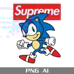 sonic supreme png, supreme logo png, sonic png, cartoon supreme png, ai digital file